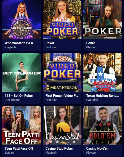Free table games at Spinay Casino